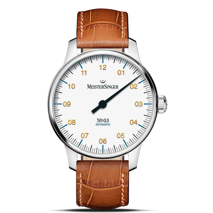 MeisterSinger : Nº3 38mm White with Gold - The Independent CollectiveMeisterSinger : Nº3 38mm White with Gold