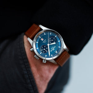 FORTIS Flieger F - 43 Bicompax - Liberty Blue - The Independent Collective F4240012