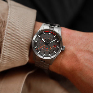 FORTIS Flieger F - 43 Triple GMT - Titanium Orange - The Independent Collective F4260003