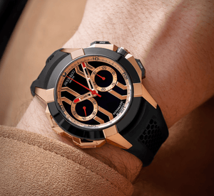Jacob & Co. Epic X Chrono 44m - Rose Gold and Black Ceramic - The Independent CollectiveJacob & Co. Epic X Chrono 44m - Rose Gold and Black Ceramic EC430.43.AB.AA.A