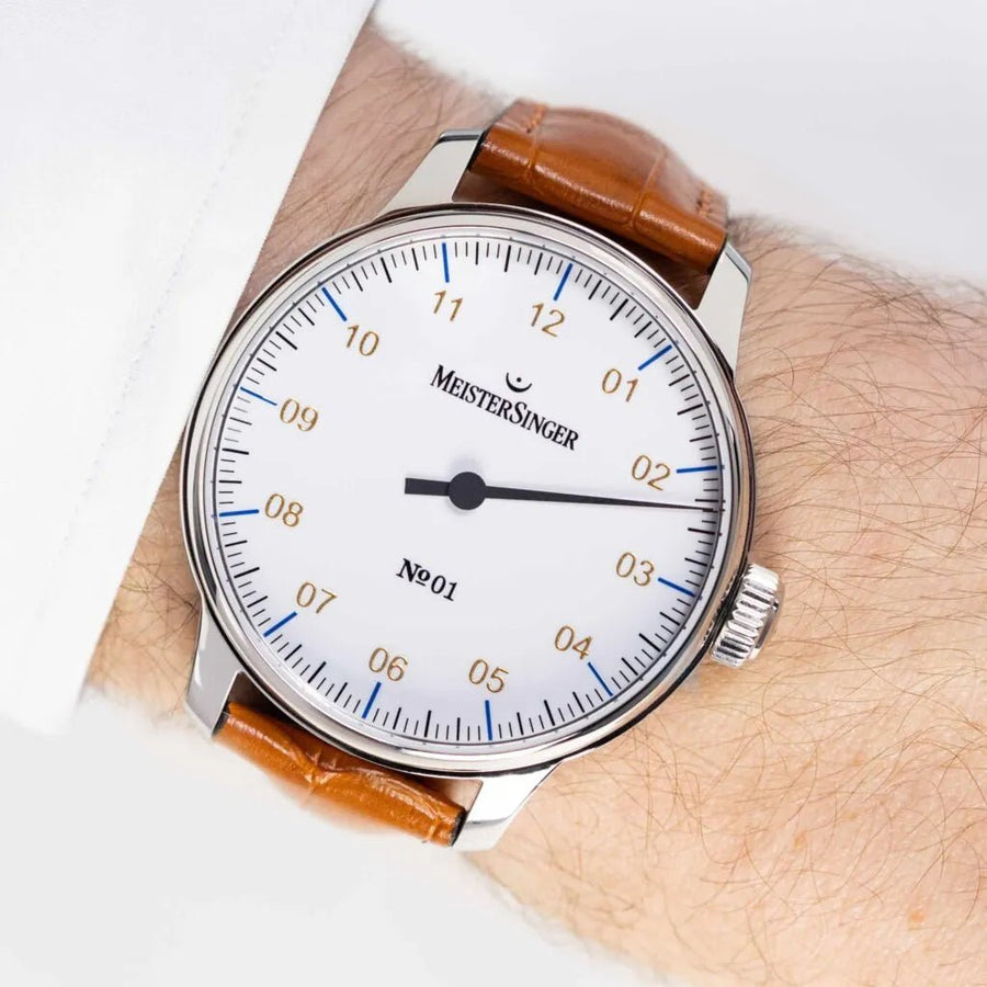MeisterSinger : Nº1 43mm White with Gold - The Independent CollectiveMeisterSinger : Nº1 43mm White with Gold