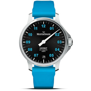 Meistersinger : Unomat Black with Arctic Blue - The Independent Collective UN902BLU