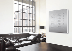 Qlocktwo Earth 90 Brushed Stainless Steel - The Independent CollectiveQlocktwo Earth 90 Brushed Stainless Steel