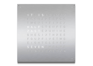 Qlocktwo Earth 90 Brushed Stainless Steel - The Independent CollectiveQlocktwo Earth 90 Brushed Stainless Steel