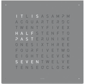 Qlocktwo Earth 90 Grey Pepper Powder Coated Steel - The Independent CollectiveQlocktwo Earth 90 Grey Pepper Powder Coated Steel