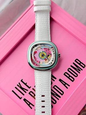 SEVENFRIDAY C1/01 Papa Don’t Preach Silver Leopard - Strap - The Independent Collective C1/01S