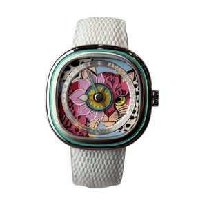 SEVENFRIDAY C1/01 Papa Don’t Preach Silver Leopard - Strap - The Independent Collective C1/01S