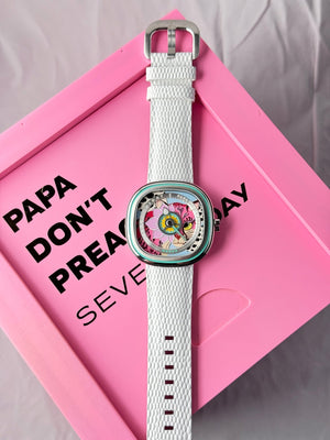 SEVENFRIDAY C1/01 Papa Don’t Preach Silver Leopard - Strap - The Independent Collective C1/01S