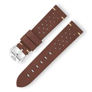 SQUALE STRAP - Perforated Dark Brown Leather Strap 22mm - The Independent Collective CINU1565GD - 1