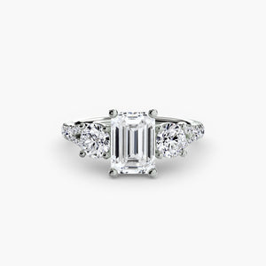 Three - Stone with Pavé Band 3 - The Independent CollectiveThree - Stone with Pavé Band 3 