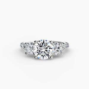 Three - Stone with Pavé Band 3 - The Independent CollectiveThree - Stone with Pavé Band 3 