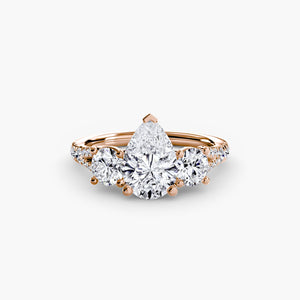 Three - Stone with Pavé Band 3 - The Independent CollectiveThree - Stone with Pavé Band 3 