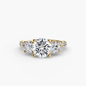 Three - Stone with Pavé Band 3 - The Independent CollectiveThree - Stone with Pavé Band 3 
