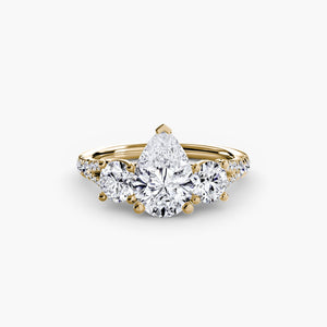 Three - Stone with Pavé Band 3 - The Independent CollectiveThree - Stone with Pavé Band 3 