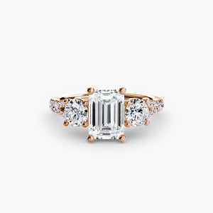Three - Stone with Pavé Band 3 - The Independent CollectiveThree - Stone with Pavé Band 3 
