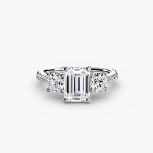Three - Stone with Pavé Band - The Independent CollectiveThree - Stone with Pavé Band 