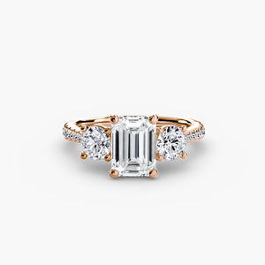 Three - Stone with Pavé Band - The Independent CollectiveThree - Stone with Pavé Band 