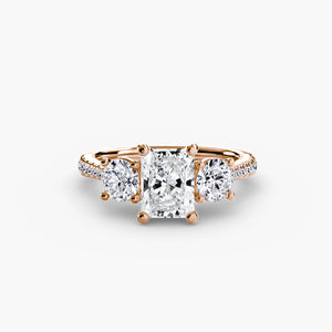 Three - Stone with Pavé Band - The Independent CollectiveThree - Stone with Pavé Band 