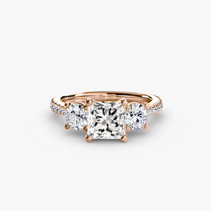 Three - Stone with Pavé Band - The Independent CollectiveThree - Stone with Pavé Band 