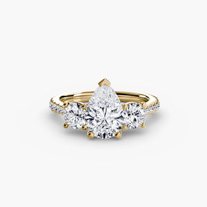 Three - Stone with Pavé Band - The Independent CollectiveThree - Stone with Pavé Band 