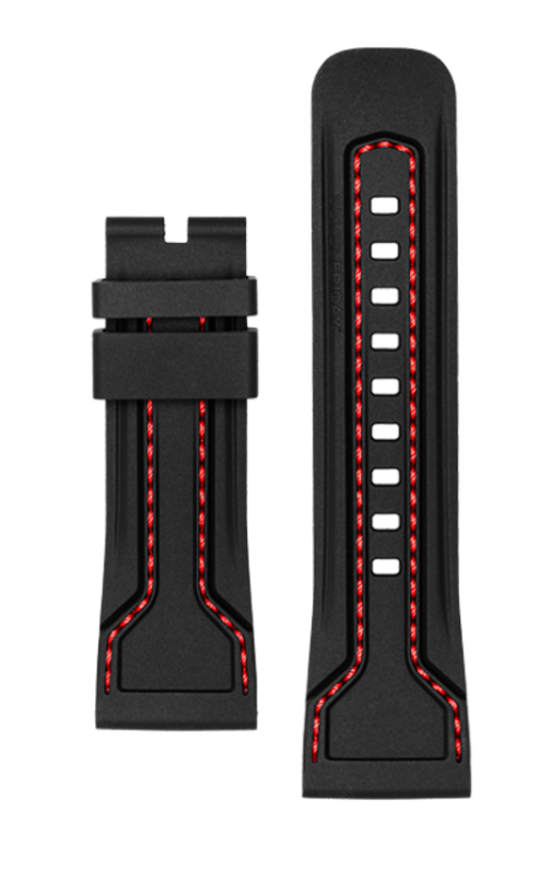 Black Rubber with Red Stitch - The Independent CollectiveBlack Rubber with Red Stitch - The Independent Collective Watches