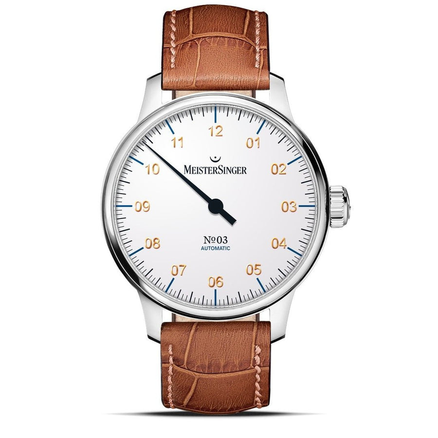 MeisterSinger : Nº3 43mm White with Gold - The Independent Collective