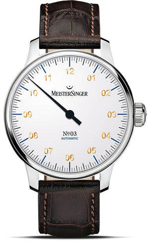 MeisterSinger : Nº3 43mm White with Gold - The Independent Collective
