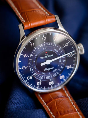 MeisterSinger : Pangaea Day Date Sunburst Blue - The Independent Collective PDD908