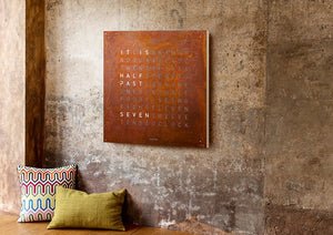 Qlocktwo Earth 90 Creators Edition Rust - The Independent CollectiveQlocktwo Collectors Edition Large Rust 90cm x 90cm : Made to Order - The Independent Collective Watches LG4ENRT