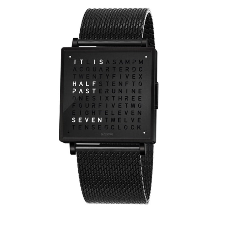 Qlocktwo Watch : Deep Black 35mm - The Independent Collective