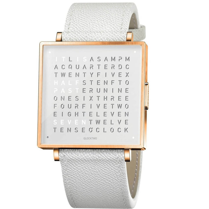 Qlocktwo Watch 35mm Rose White + Free Strap - Last Piece Ever!! - The Independent Collective