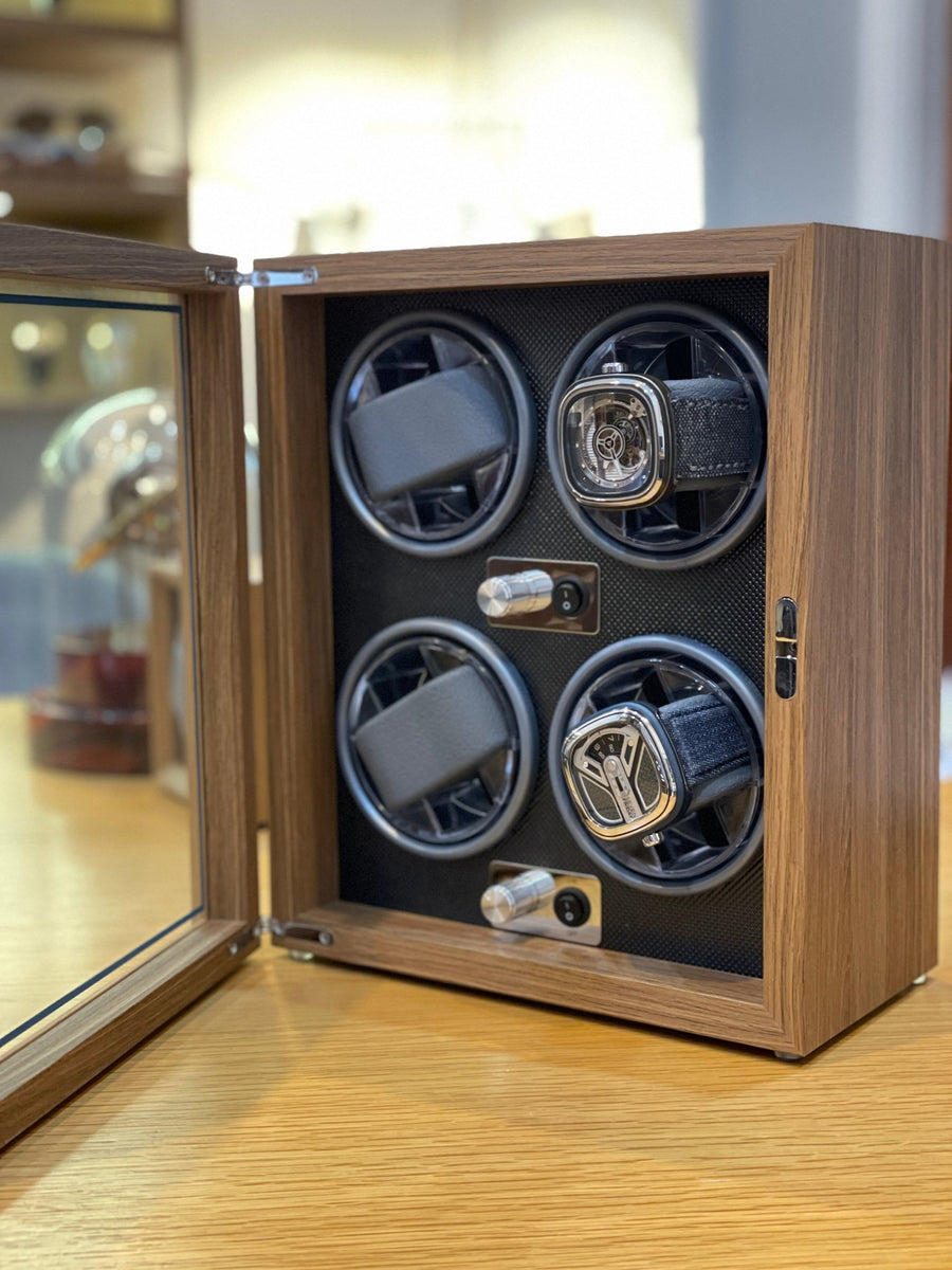 The Walnut Four Watch Winder - The Independent Collective